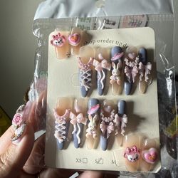 Cute Handmade Easter Press On Nail