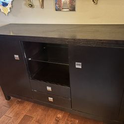 Modern Dark Wood Sideboard / Buffet – Excellent Storage – 58” Wide