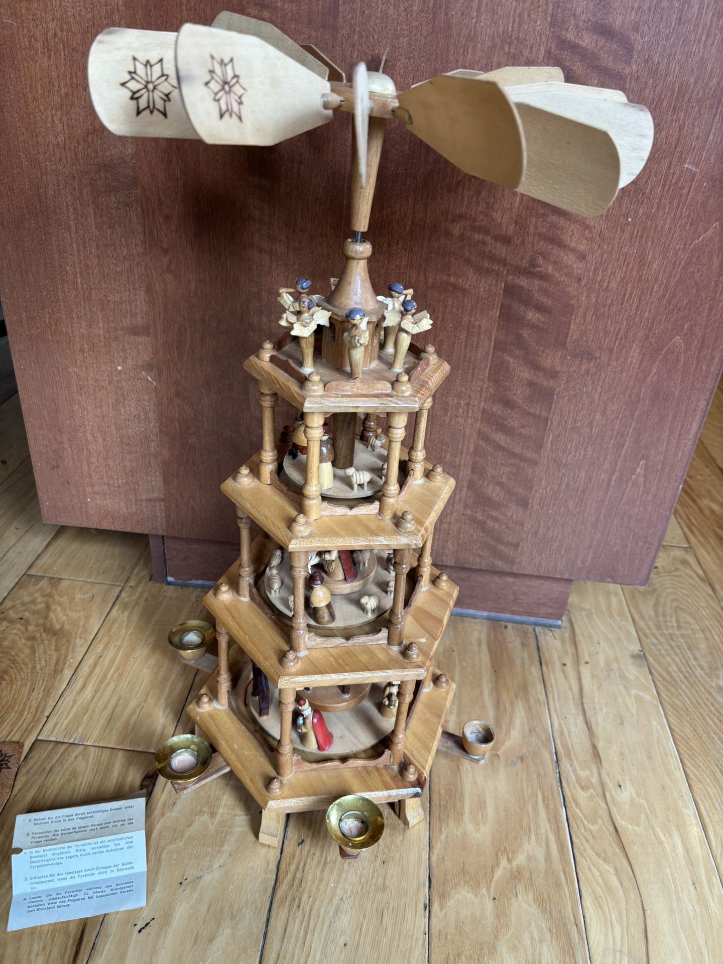 4 Tier Pyramid Germany Nativity Carousel 2’ Tall