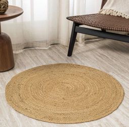 JONATHAN Y Soleil Jute Braided Circle Natural 8' Round Indoor Area Rug, Natural-Fibers, Geometric, Easy-Cleaning for Living Room, Bedroom, Kitchen, Pe