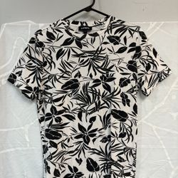 Men's Small Express Monochrome Floral Tee (2 Available- please read description)