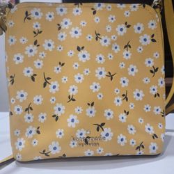 Kate Spade Darcy Fleurette Yellow Small Bucket Bag