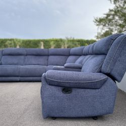 Sectional Couch/Sofa - Recliners - Chenille - Blue - Delivery Available 🚛