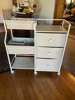 Like new metal and canvas rolling cart