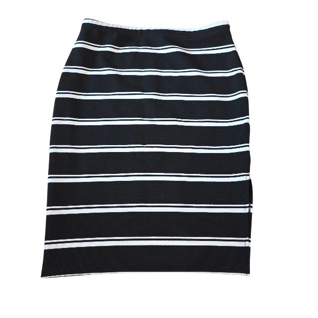 Decree black/white stripe pencil skirt, L. EUC.
