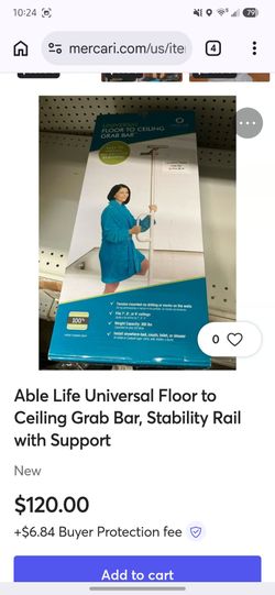 Able Life Universal floor to ceiling grab bar, stability rail