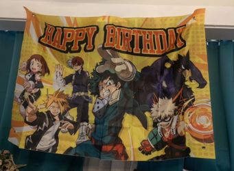 Happy birthday banner anime theme