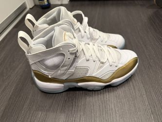 Nike Jumpman Two Trey Women's Shoes White/Metallic Gold/Ice Blue/Black)