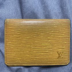 Louis Vuitton Slim Bifold ID Holder Card Wallet Yellow Epi Leather