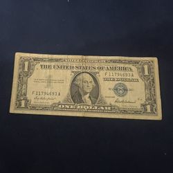 $1 Bill Blue Seal ,Silver Certificate 1957