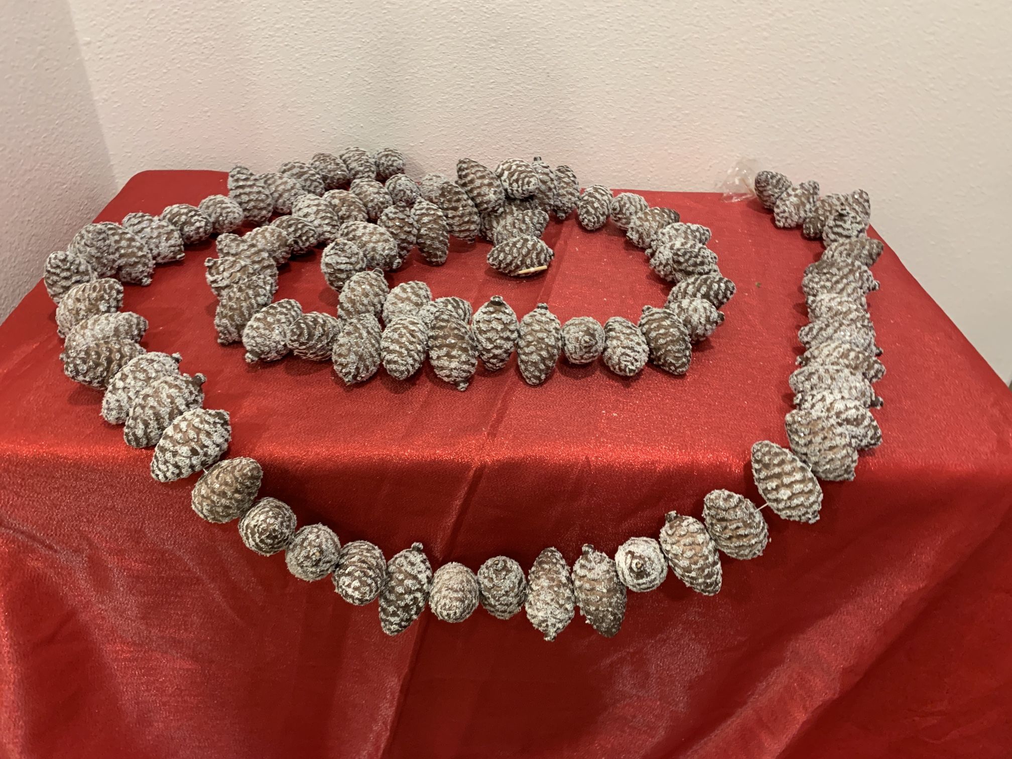 Foam Snow Pinecone Garland Set of 2 - Christmas Holiday home decor - Simi Valley