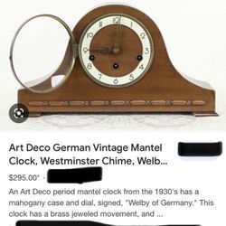 Art Deco Antique German Mantle Clock