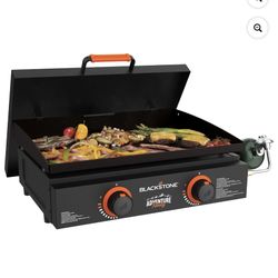 Blackstone Adventure Ready Outdoor Grill, 22" 2 Burner Propane Flat Grill with Cover, Black
