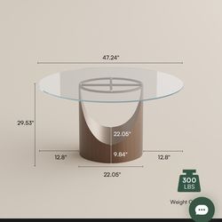 " Modern Breakfast Nook Table for 4 – Small Round Glass Dining Table