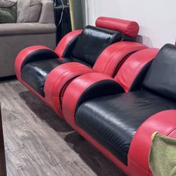 Set of 2 Divani Casa 4088 - Contemporary Black and Red Leather Chair
