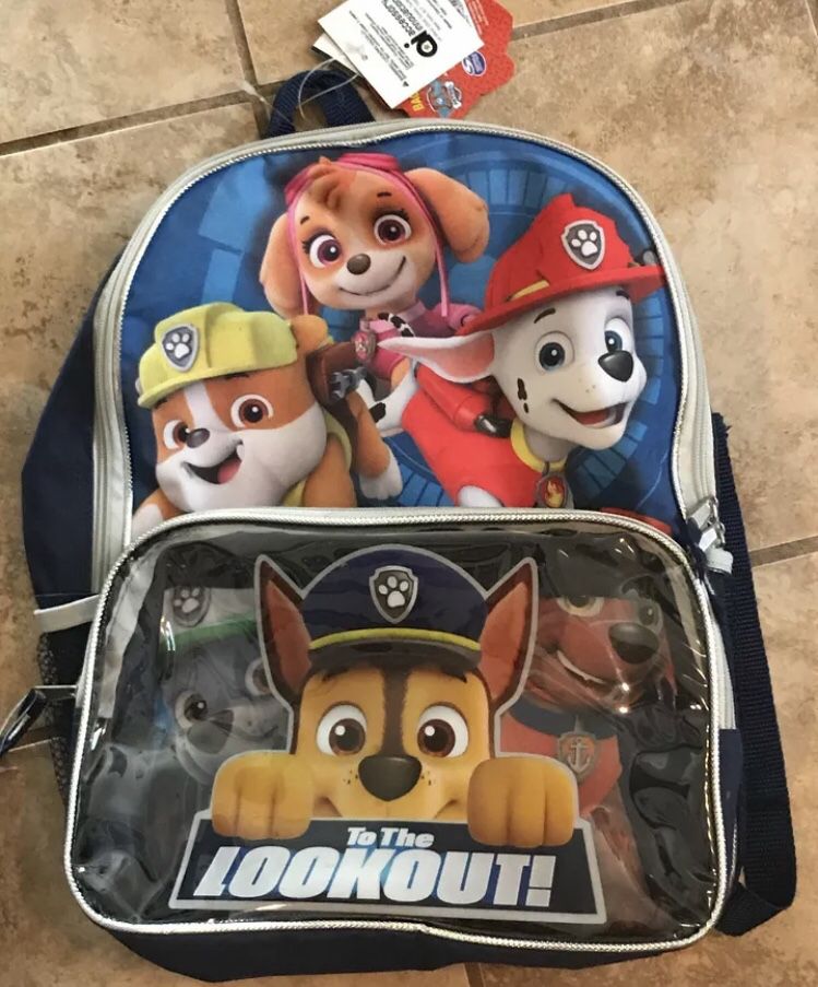 Paw 🐾 Patrol Backpack 🎒 W/ Insulated Lunchpack!!!!🎈🎈🎈🎈🎈