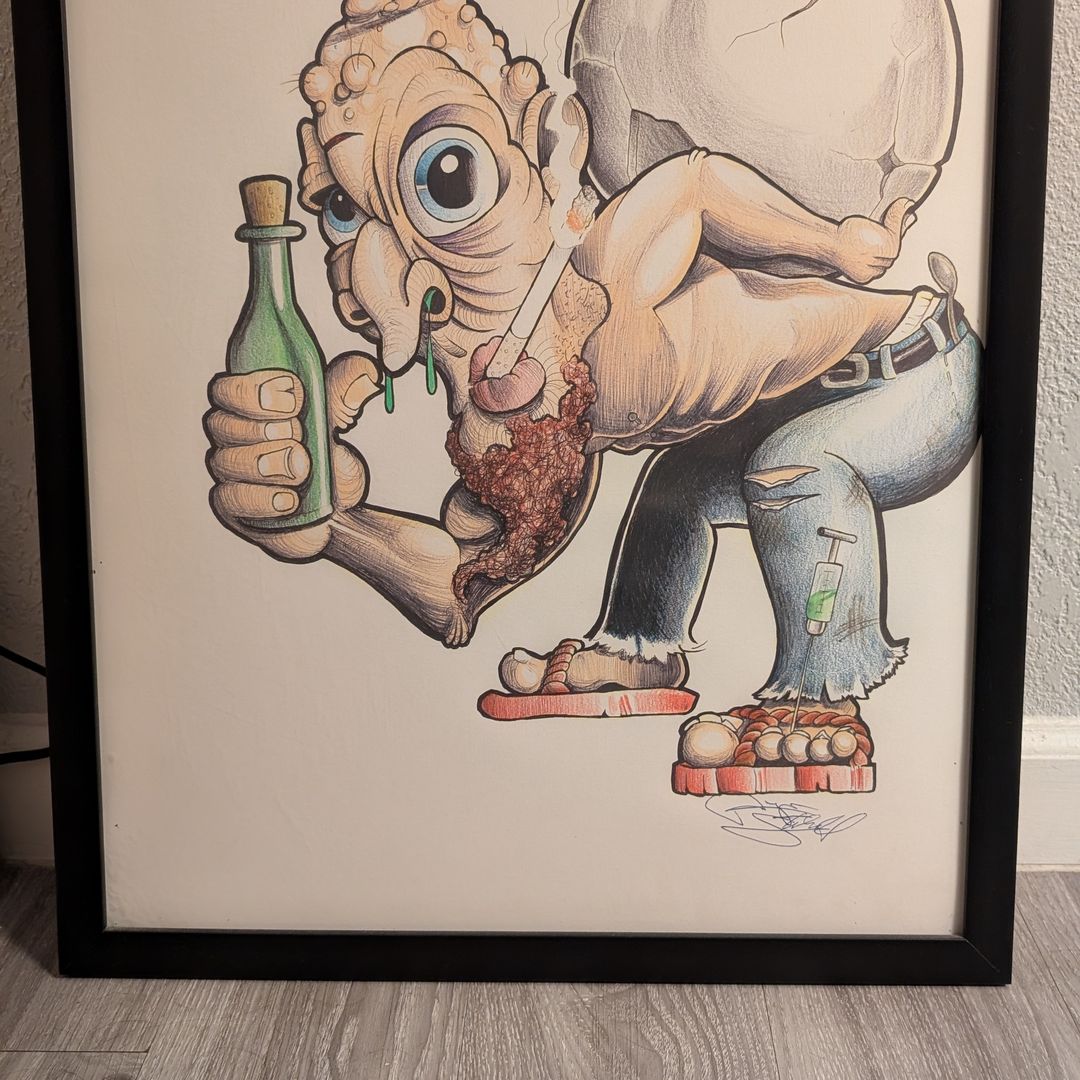 Weight of the π 18" x 24" blk framed original art.