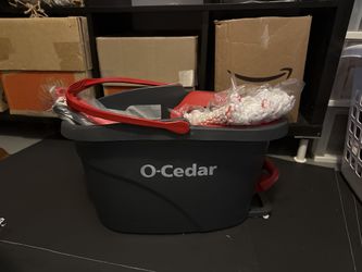 O-Cedar EasyWring Spin Mop Bucket System + Extra Mop Heads - No Box