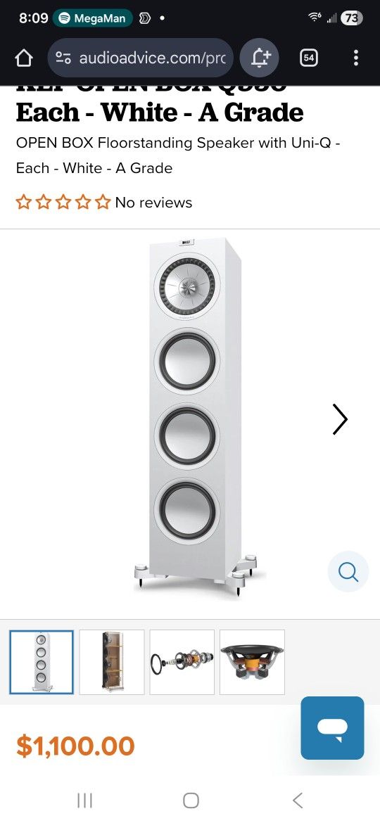 KEF Q950 TOWERS - WHITE - ALMOST NEW!