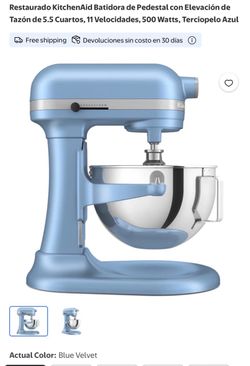 Batidora de Pedestal con Elevación de Tazón de 5.5 Cuartos, 11 Velocidades, 500 Watts, Terciopelo Azul