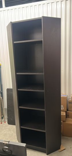 Tall IKEA Dark Brown 5-Shelf Bookcase