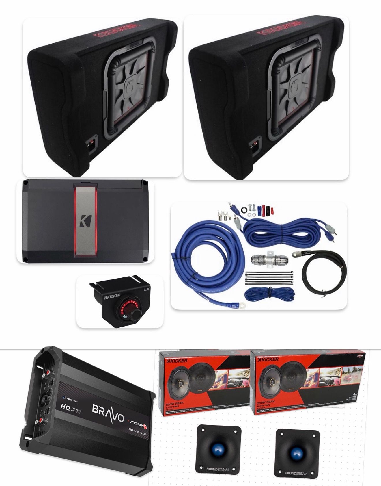 NEW BASS AND VOICE PACKAGE KICKER AUDIO INSTALLED FIT SINGLE AND CREW CAB TRUCKS 