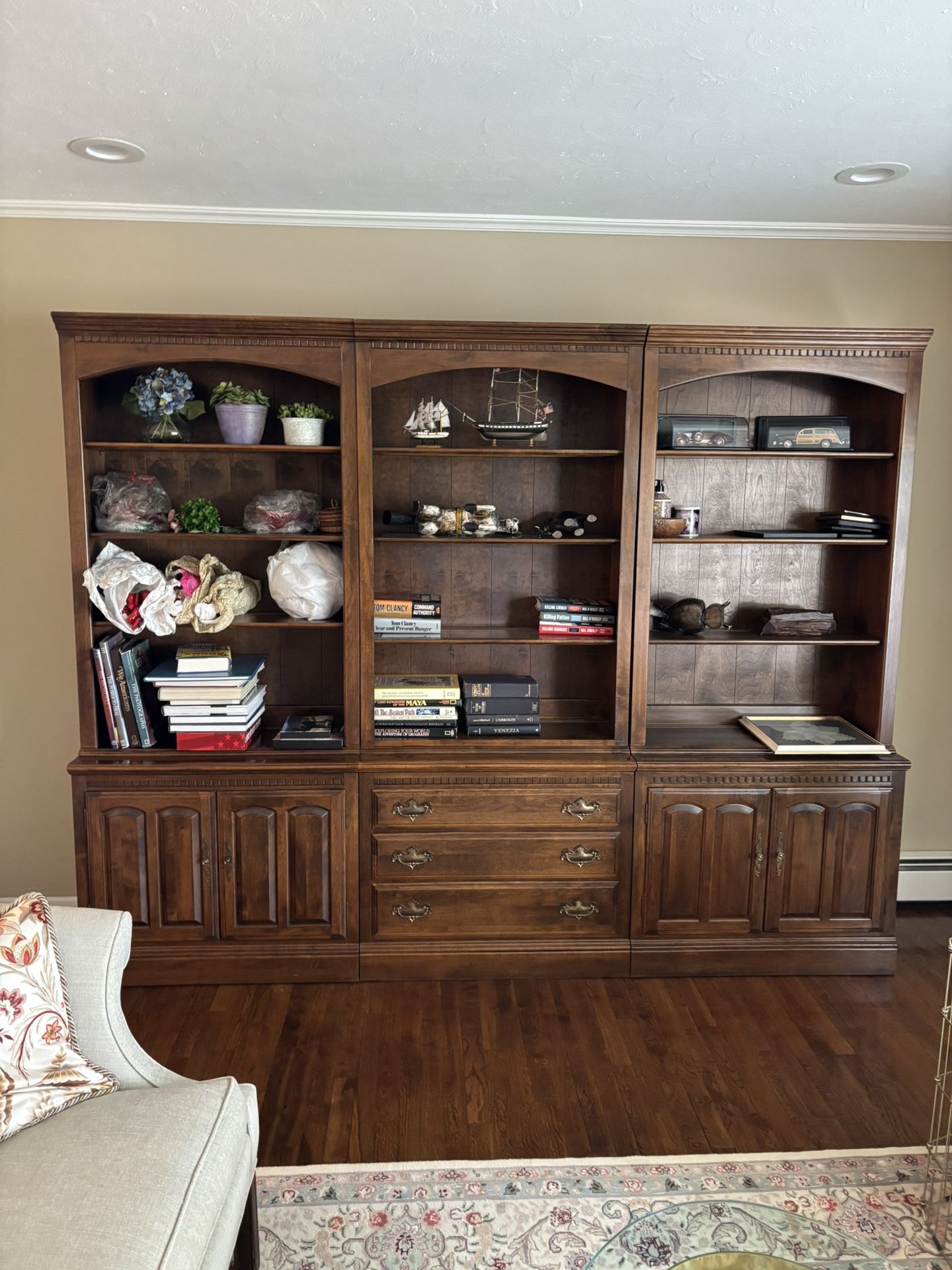 Large Wood Shelving Units - 3 Pieces - Storage - Book Shelves