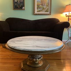 BEAUTIFUL QUALITY “HOLLYWOOD REGENCY “ MARBLE COFFEE TABLE