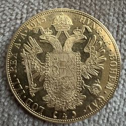 Vintage Rare 1915 Austrian 4 Ducat 23kt Gold Coin - Emperor Franz-Joseph Ferdinand 