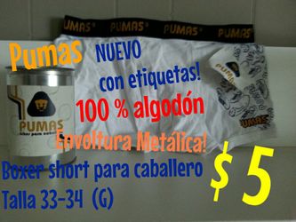 Boxer short para caballero talla 33-34 G.