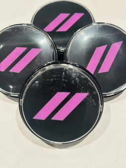 Floating LED Dodge Slash Center Caps In Pink