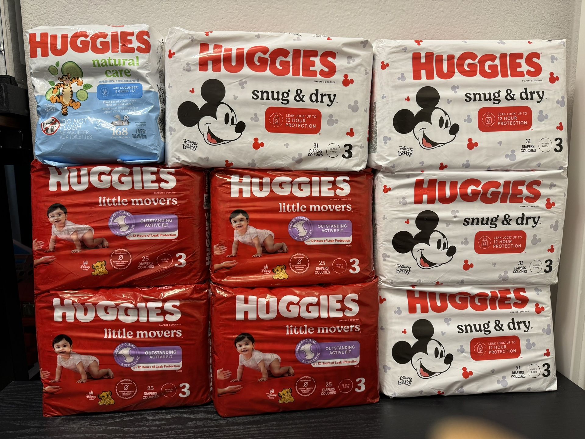 Huggies Size 3 Diapers & Baby Wipes