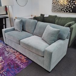 Sofa Bed in Kenley Haze Fabric, QUEEN (Light Green)