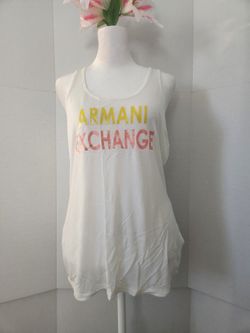 Armani Exchange Tank Women's Size Medium White T-Shirt