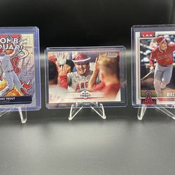 3 Mike Trout Baseball Cards