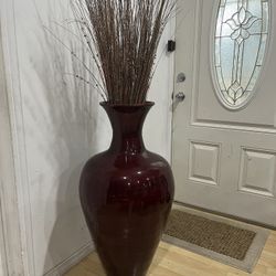 Large Wood Floor Vase 