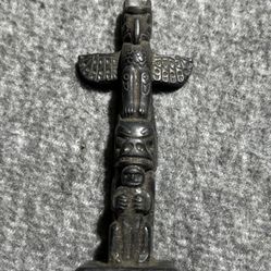 Vintage BOMA Canada Totem Pole Native American 4" Cast Resin Hand Painted