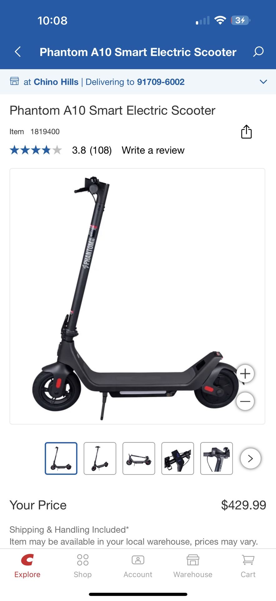 Phantom A10 Smart Electric Scooter