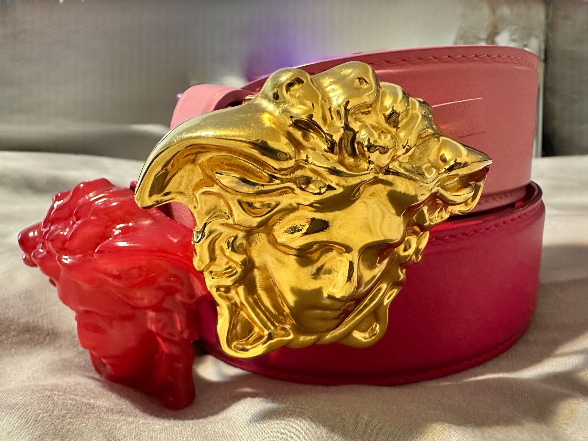 pink versace belt