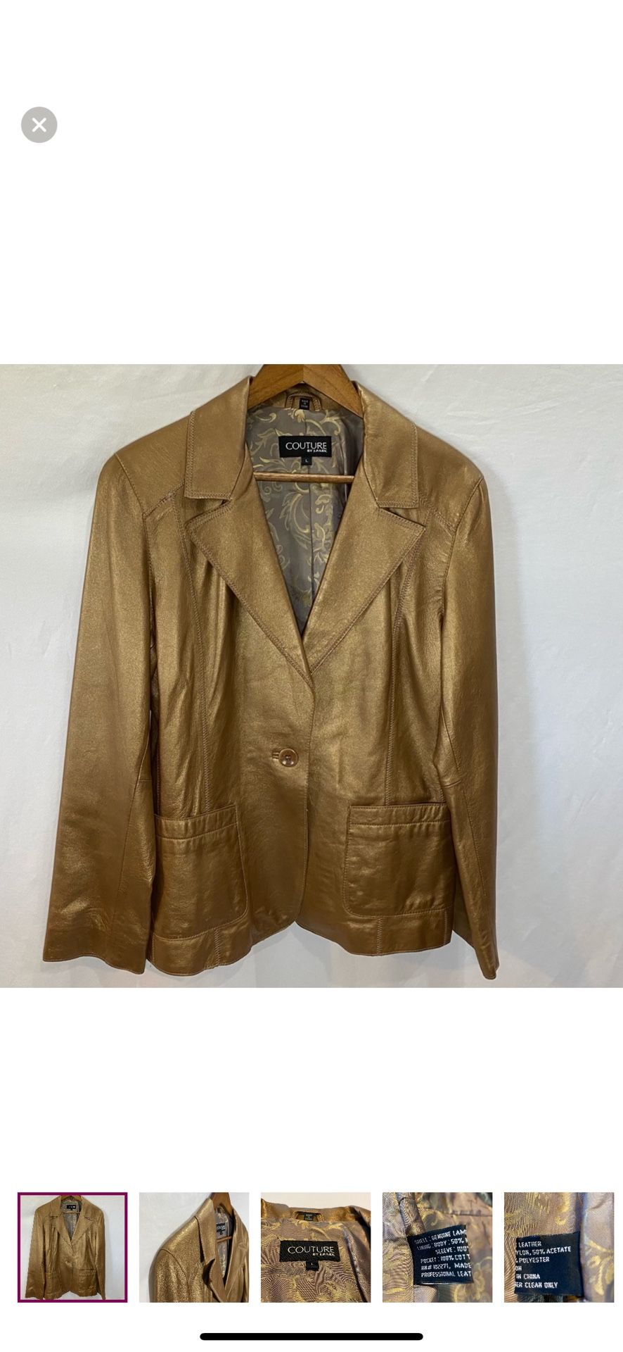 NEW bronze Leather Jacket -women’s large