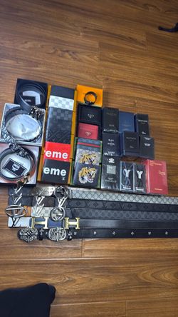 Designer belts, wallets, colognes and more
