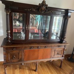 Antique Large Beautiful  Display Hutch