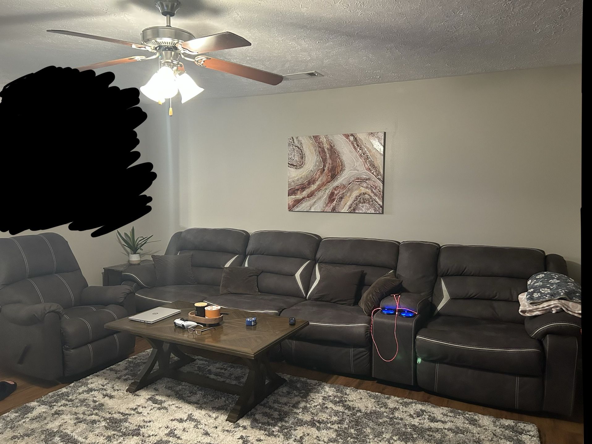 Sofa Sectional And Recliner Dark Brown Leather