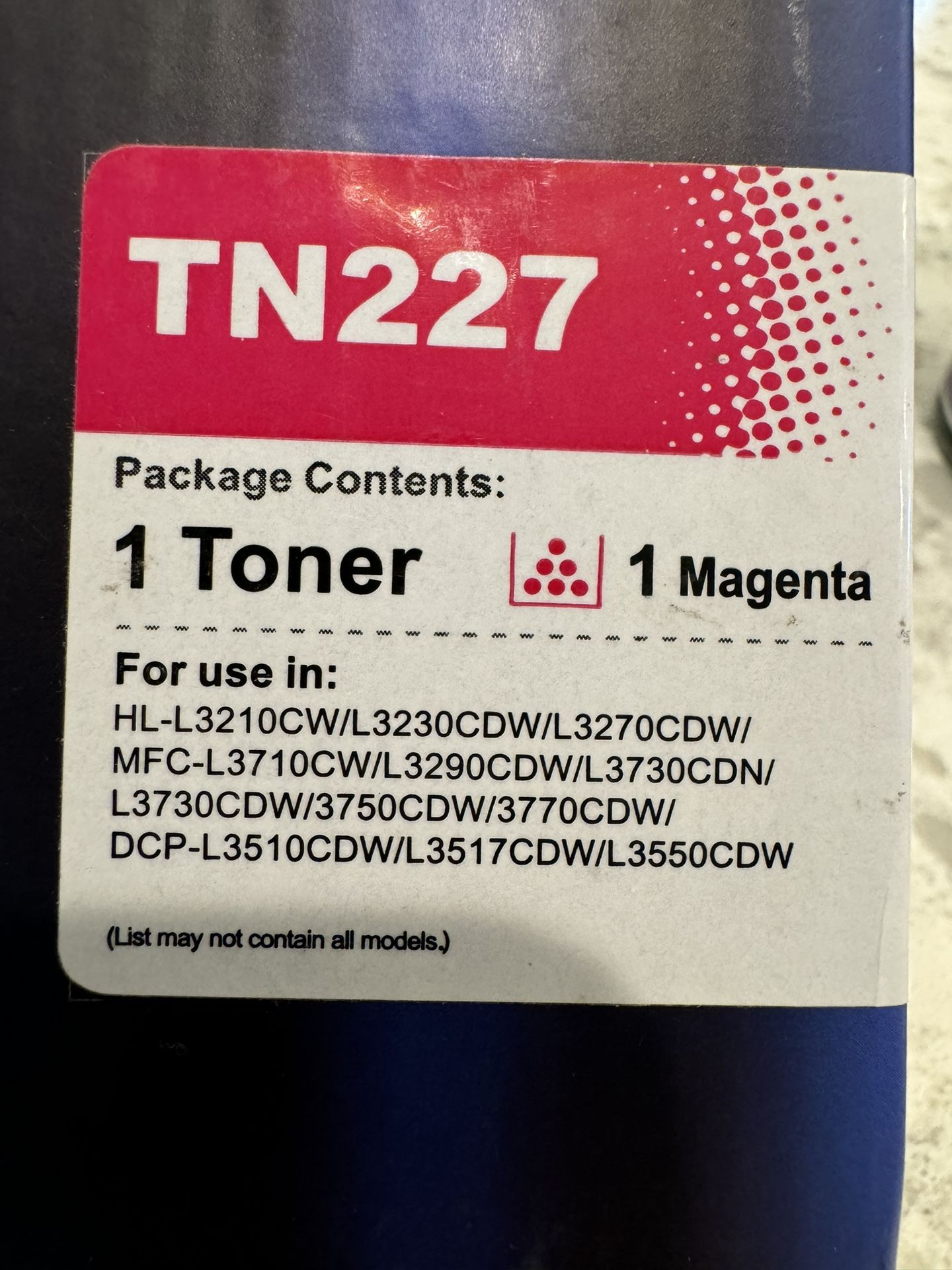TN227 Magenta Toner Ink.