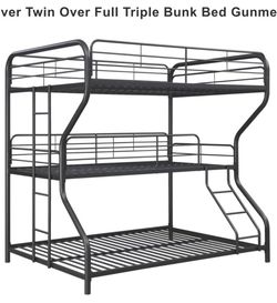 Triple Bunkbed Metal $299. No Mattress 