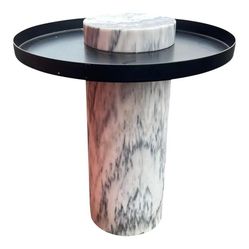 NY: Modern deco style, metal and marble accent table