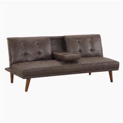 Twin 66'' Upholstered Tufted Convertible Sofa