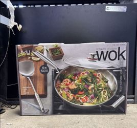 MIU Tri‑Ply Stainless Steel Wok with Lid and Turner
