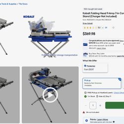 Kobalt wet tile saw with stand