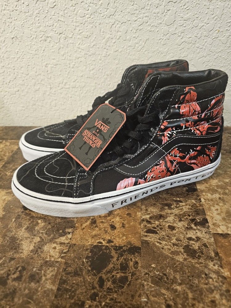 New Vans x Stranger Things Sk8-Hi Reissue Friends Don't Lie Men's Size 9 Shoes